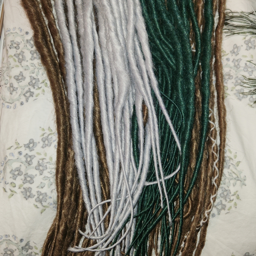 Brown, Gray, and Green Dreadful Hippie Locs